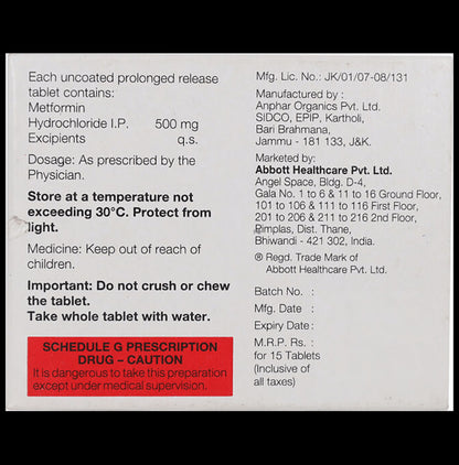 Gluformin XL New 500 Tablet PR