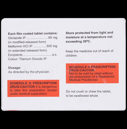 GLZ MEX 60mg/500mg Tablet
