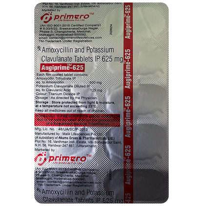 Augiprime 625 Tablet