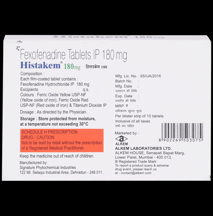 Histakem 180mg Tablet