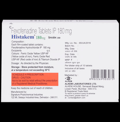 Histakem 180mg Tablet
