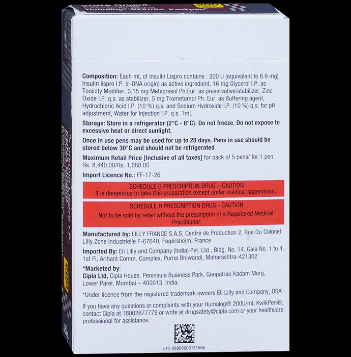 Humalog 200IU/ml Kwikpen