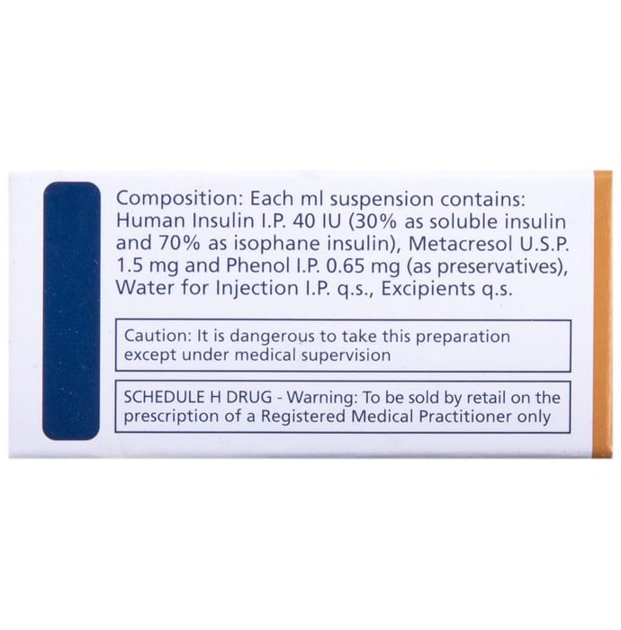 Human Mixtard 70/30 Suspension for Injection 40IU/ml