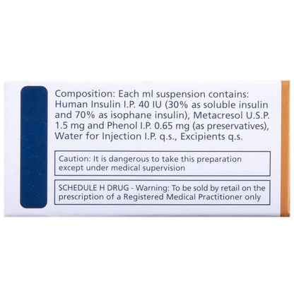 Human Mixtard 70/30 Suspension for Injection 40IU/ml