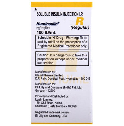 Huminsulin R 100IU/ml Solution for Injection