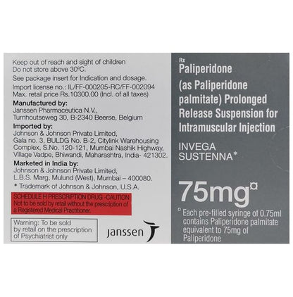 Invega Sustenna 75mg Injection