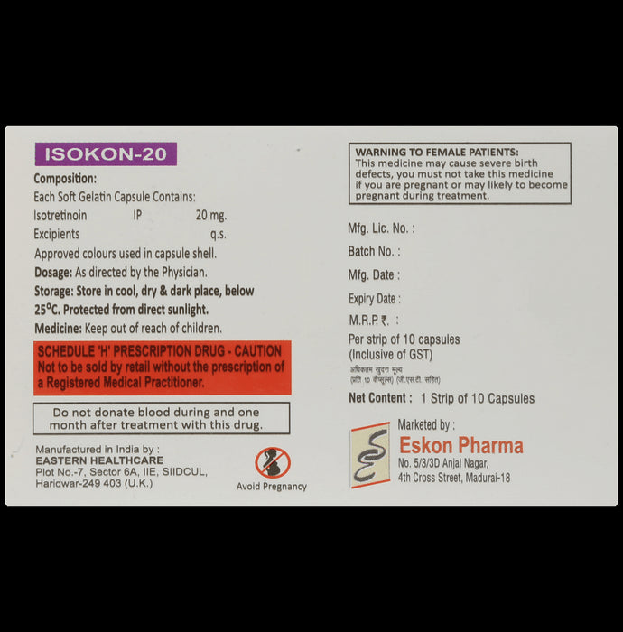 Isokon 20mg Capsule