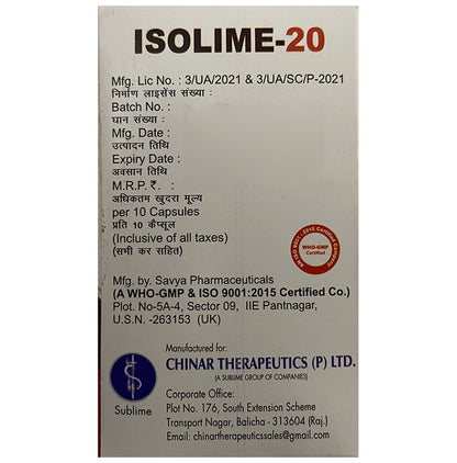 Isolime 20 Softgel Capsule