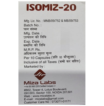 Isomiz 20 Soft Gelatin Capsule