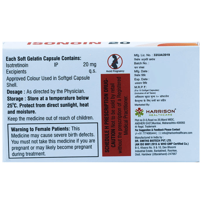 Isonoin 20 Soft Gelatin Capsule