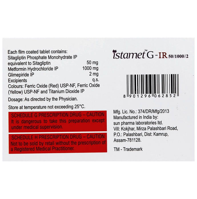 Istamet G 50mg/2mg/1000mg Tablet IR