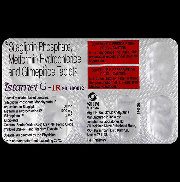 Istamet G 50mg/2mg/1000mg Tablet IR