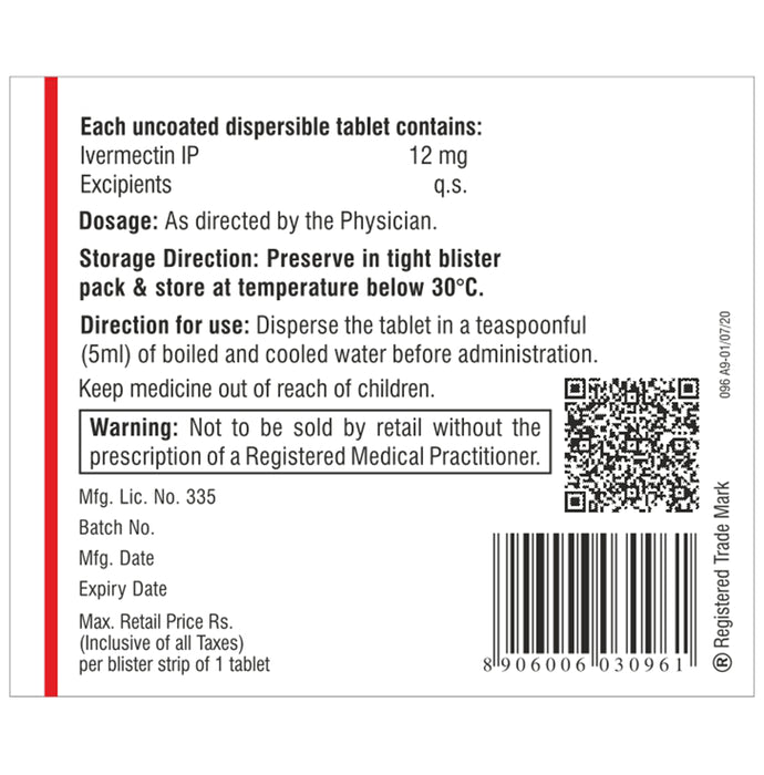 Iverscab 12mg Dispersible Tablet