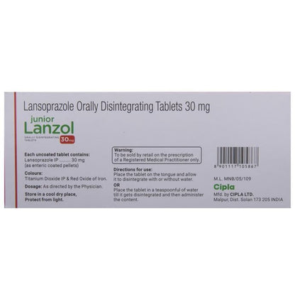 Junior Lanzol 30mg Tablet DT