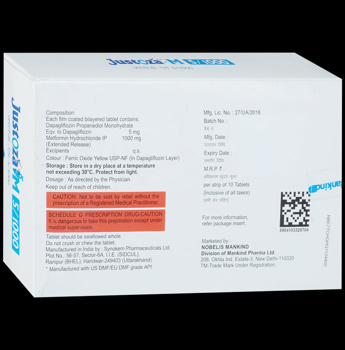 Justoza-M 5/1000 Tablet ER