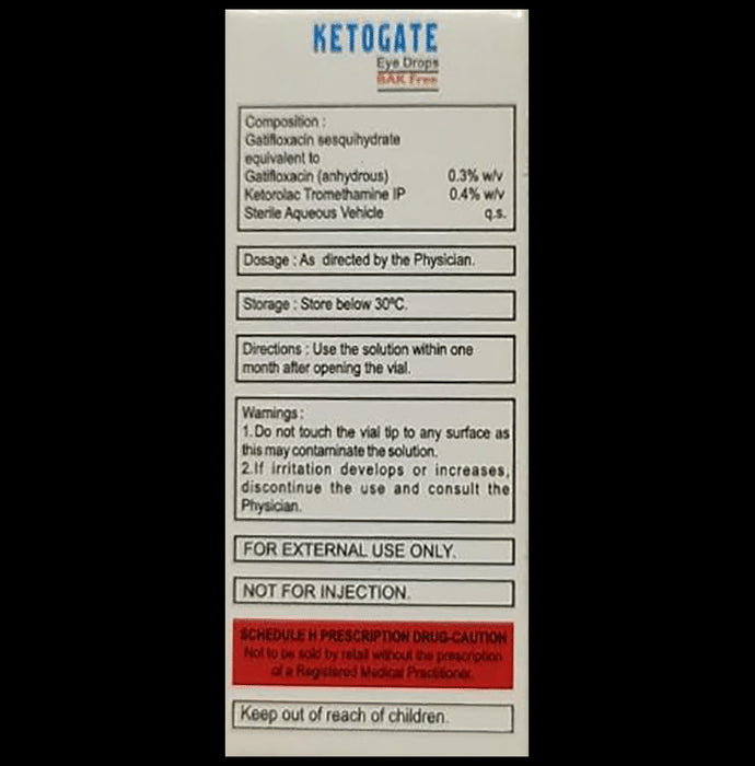 Ketogate Eye Drop BAK Free