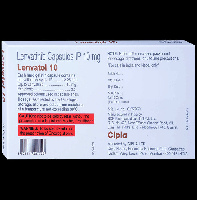Lenvatol 10mg Capsule