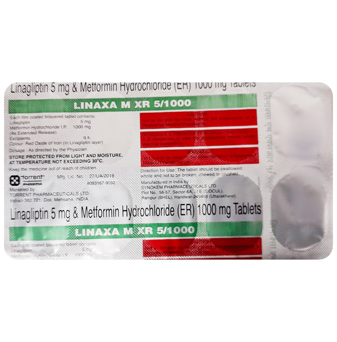 Linaxa M 1000mg/5mg Tablet XR - Classic Derma