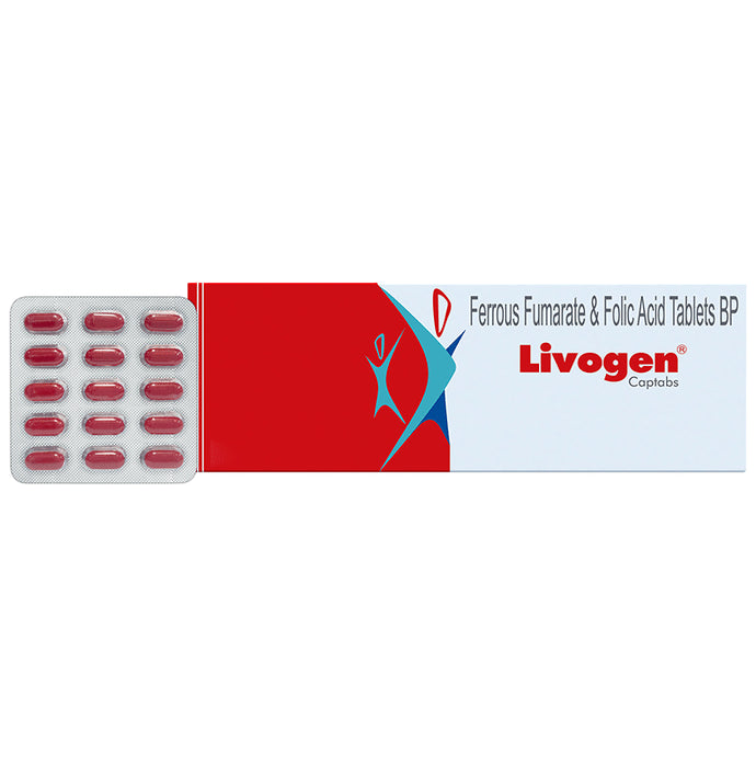 Livogen Ferrous Fumarate & Folic Acid Captab - Classic Derma