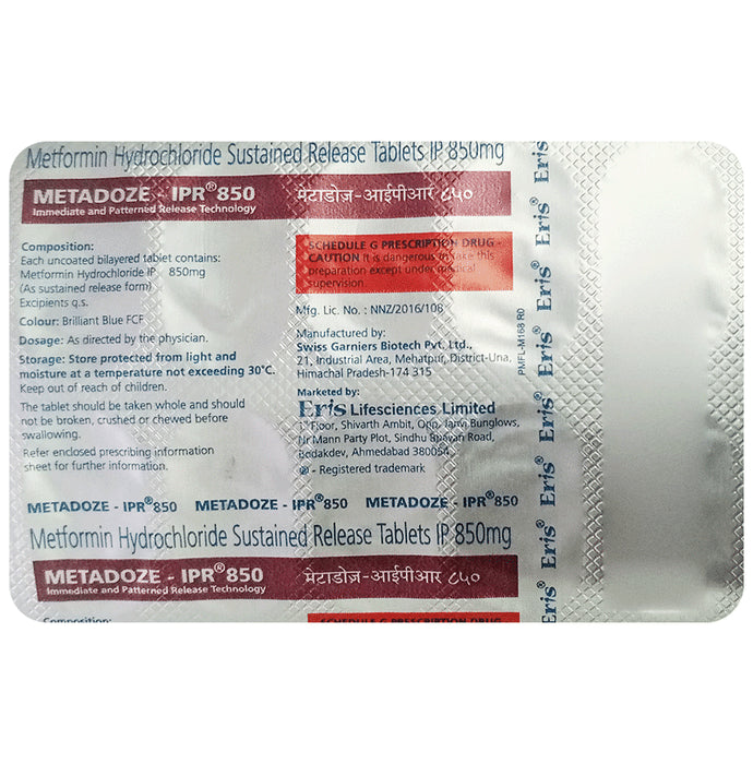 Metadoze-IPR 850 Tablet SR - Classic Derma