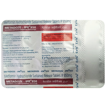 Metadoze-IPR 850 Tablet SR - Classic Derma
