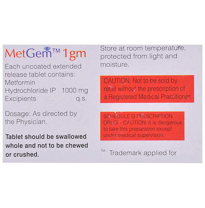 Metgem 500 Tablet ER