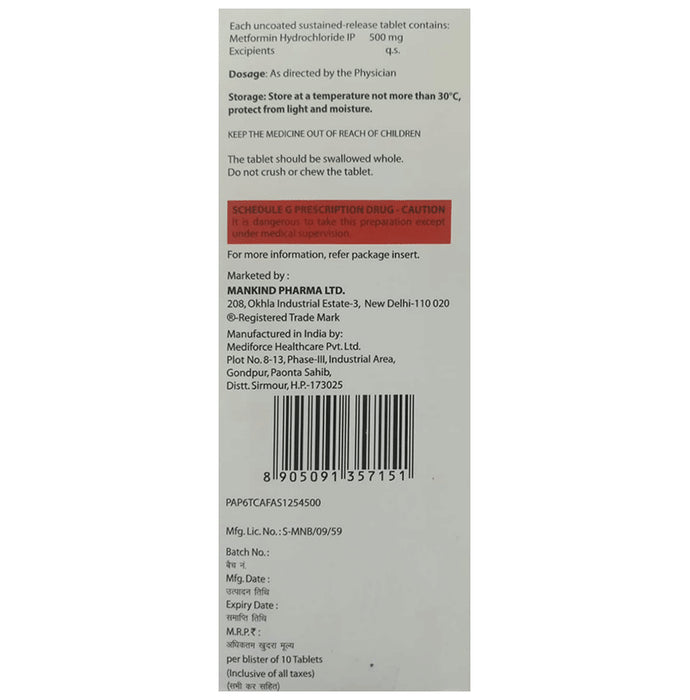 Metlong 500 Tablet SR