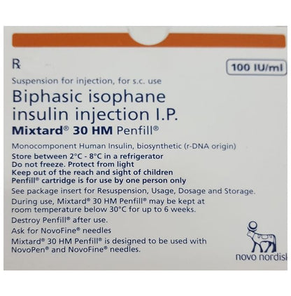 Mixtard 30 HM 100IU/ml Penfill (3ml Each) - Classic Derma