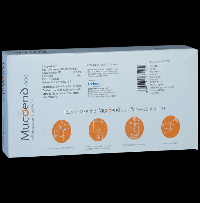 Mucoend 600mg Tablet Orange Sugar Free