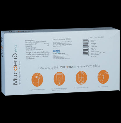 Mucoend 600mg Tablet Orange Sugar Free