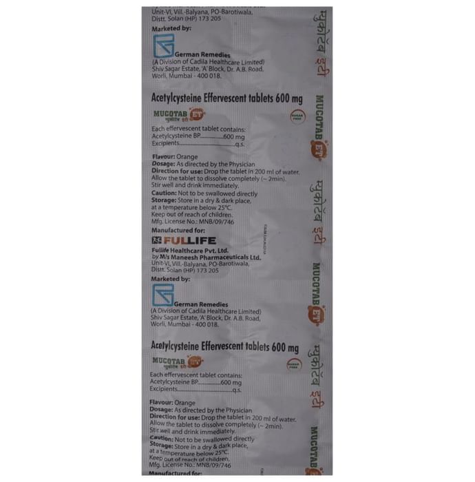Mucotab ET Tablet Orange Sugar Free
