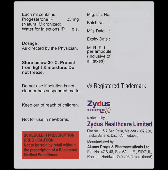 Naturogest AQ 25mg Injection