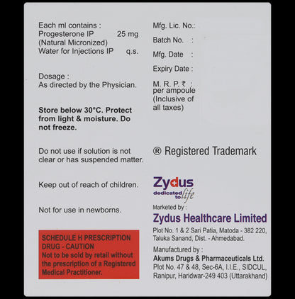 Naturogest AQ 25mg Injection