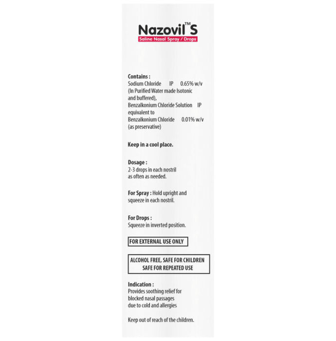 Nazovil S Saline Nasal Spray/Drops