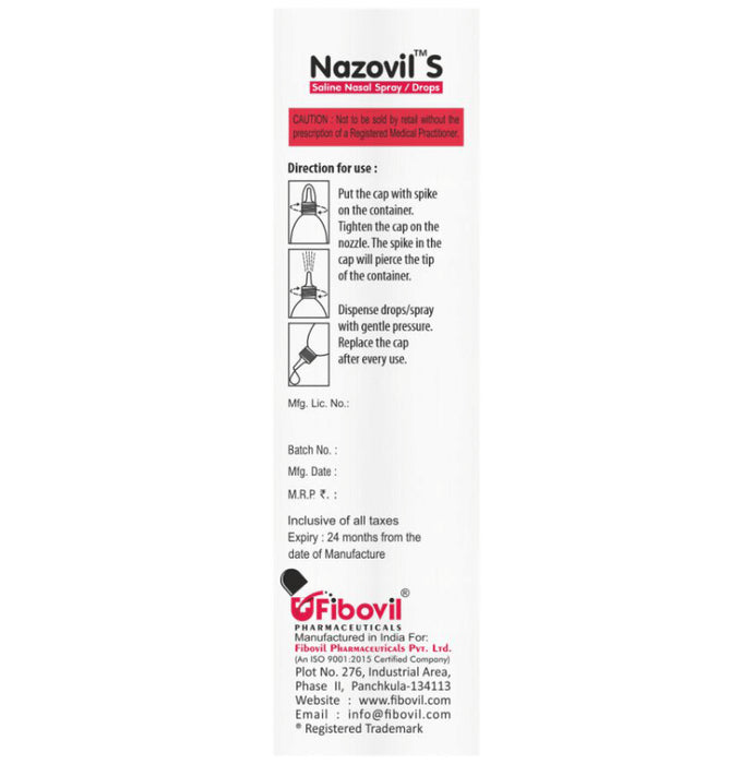 Nazovil S Saline Nasal Spray/Drops