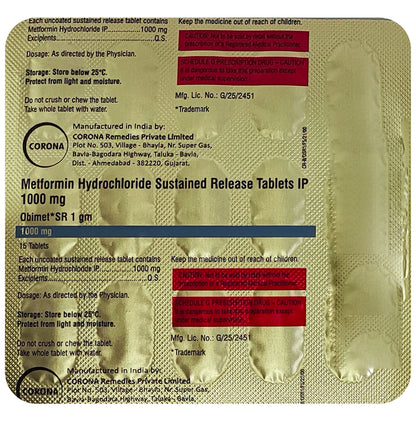 Obimet SR 1gm Tablet