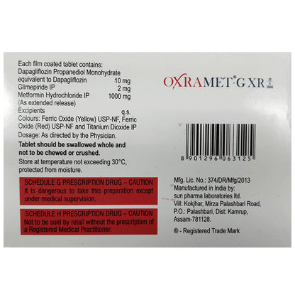 Oxramet G 10/2/1000 Tablet XR