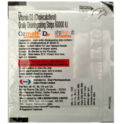 Ozmelt-D Orally Disintegrating Strip