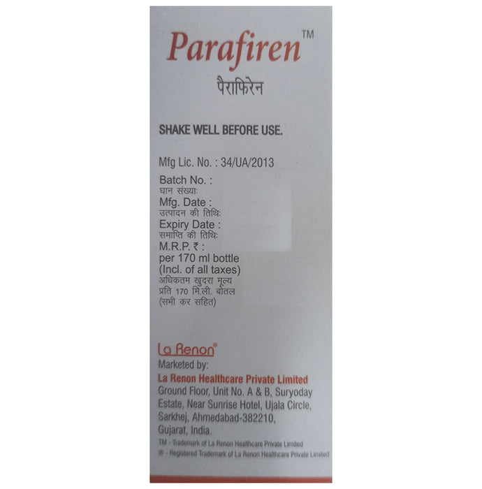 Parafiren Oral Suspension Peppermint
