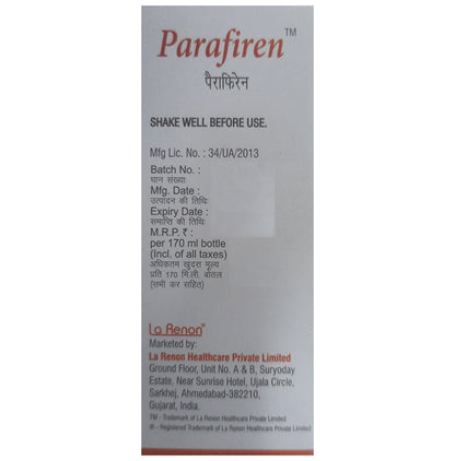 Parafiren Oral Suspension Peppermint