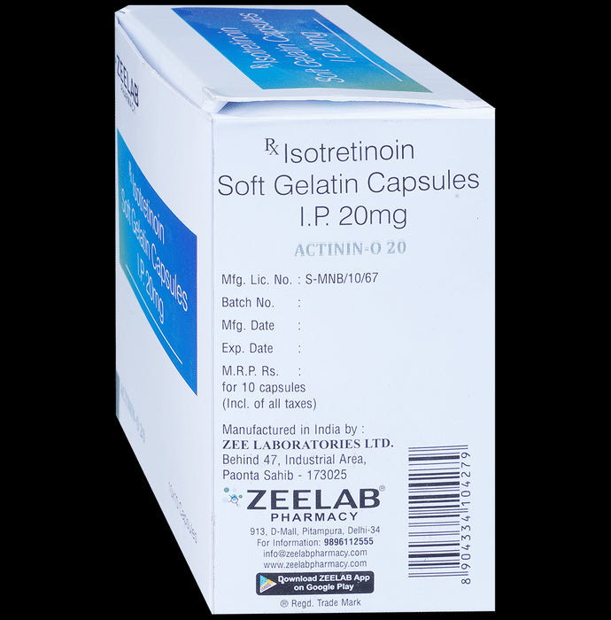 Actinin O 20mg Soft Gelatin Capsule