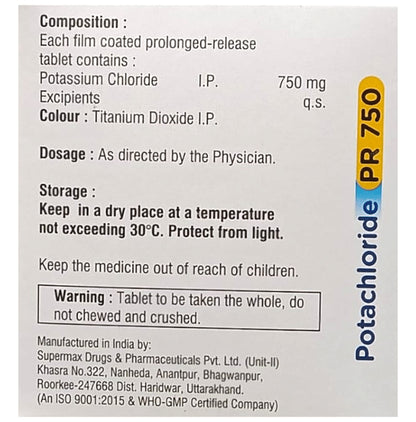 Potachloride PR 750 Tablet