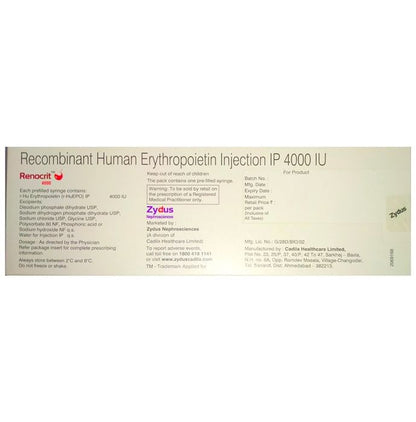 Renocrit 4000IU Injection