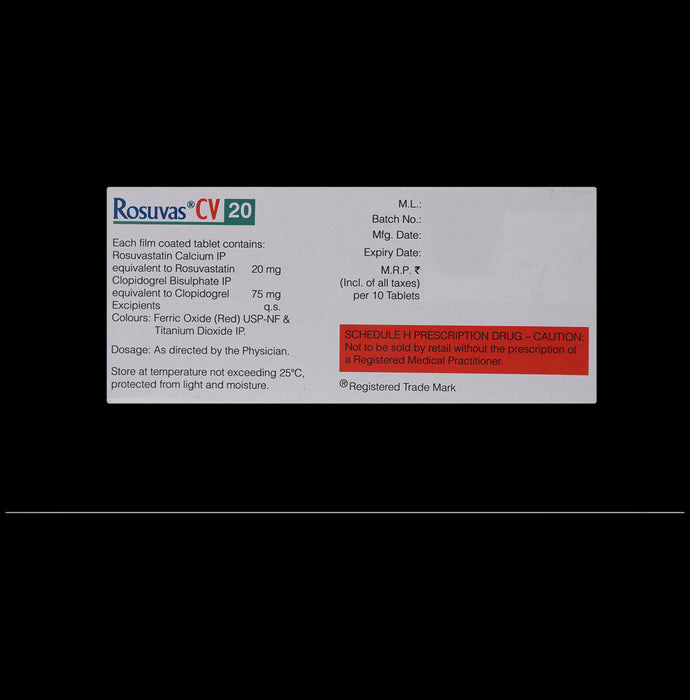 Rosuvas CV 20mg/75mg Tablet