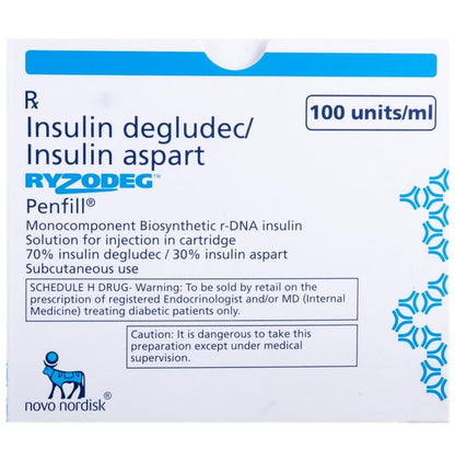 Ryzodeg 100IU/ml Penfill - Classic Derma