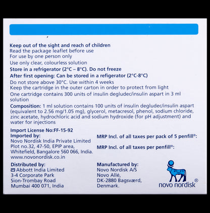 Ryzodeg 100IU/ml Penfill