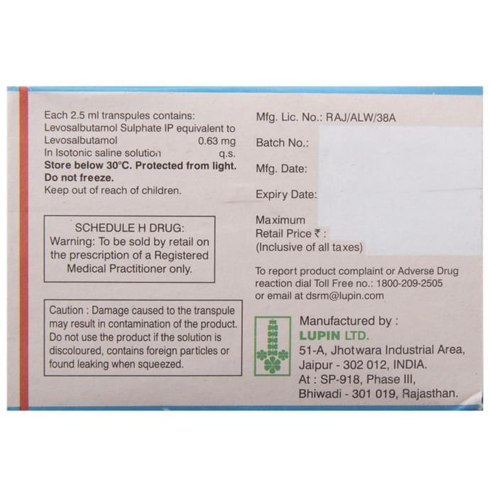 Salbair Neb 0.63 Transpules