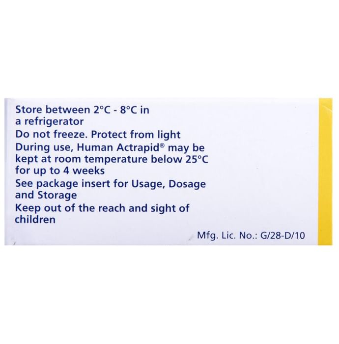 Human Actrapid 40IU/ml Solution for Injection