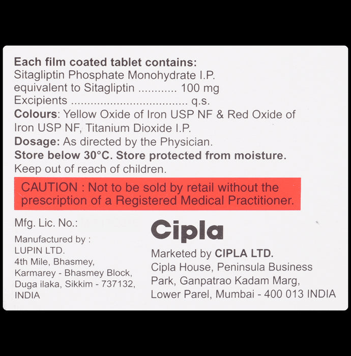 Sitacip 100mg Tablet