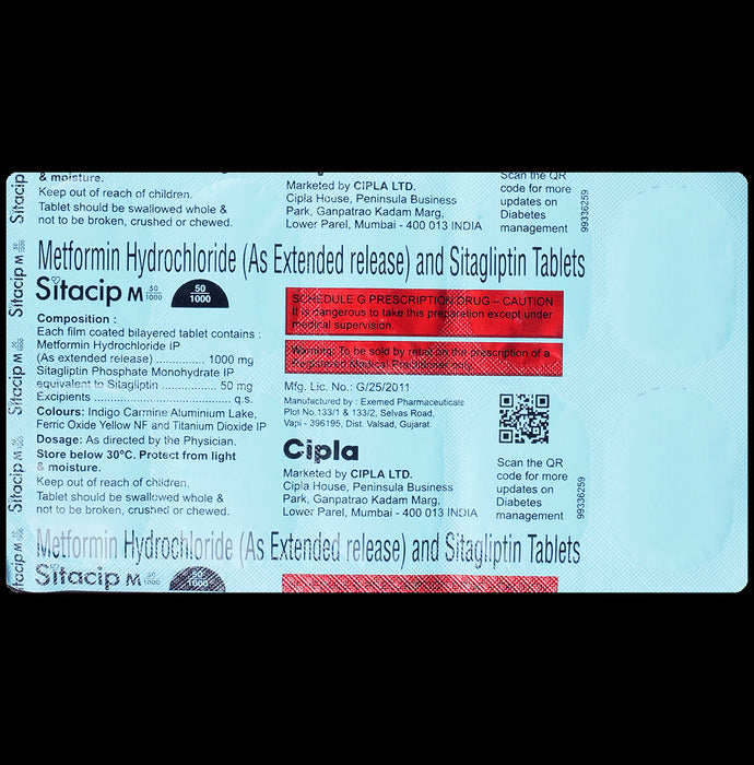 Sitacip M 50/1000 Tablet ER
